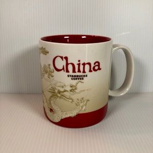 Starbucks China Dragon Global Icon Series Mug 16 Oz Coffee Cup Collectors Red